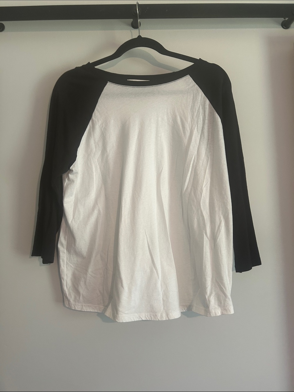 Treasure and Bond Classic Black & White Raglan Top with 3/4 Sleeves